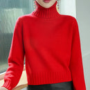 BELIARST 100% Pure Wool New Cashmere Sweater Woman High Neck Solid Color Pullov