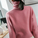 BELIARST 100% Pure Wool New Cashmere Sweater Woman High Neck Solid Color Pullov