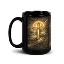 Gilded Cross Black Glossy Mug, iBuyXi.com