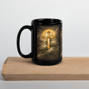 Gilded Cross Black Glossy Mug, iBuyXi.com