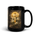 Gilded Cross Black Glossy Mug, iBuyXi.com