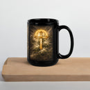 Gilded Cross Black Glossy Mug, iBuyXi.com