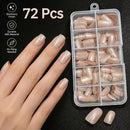 Cat-Eye Press-On Nails, 72Pcs Champagne Nude with Storage Box