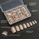 Cat-Eye Press-On Nails, 72Pcs Champagne Nude with Storage Box