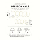 Cat-Eye Press-On Nails, 72Pcs Champagne Nude with Storage Box