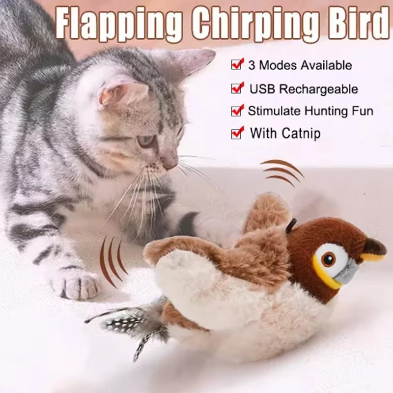 Cat Toy Interactive Bird Hot Simulated Bird Cat Toy Interactive Toys Dog Recharg
