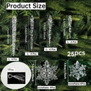 Christmas Crystal Ornament Set 24 Piece