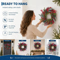 Christmas Wreath with Pine and Red Berries