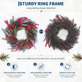 Christmas Wreath with Pine and Red Berries