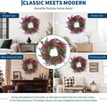 Christmas Wreath with Pine and Red Berries