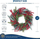 Christmas Wreath with Pine and Red Berries