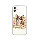Pink Floral Puppy Clear Case for iPhone®