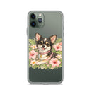 Pink Floral Puppy Clear Case for iPhone®
