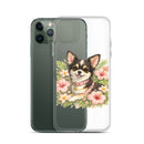 Pink Floral Puppy Clear Case for iPhone®