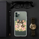 Pink Floral Puppy Clear Case for iPhone®