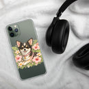 Pink Floral Puppy Clear Case for iPhone®