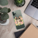 Pink Floral Puppy Clear Case for iPhone®