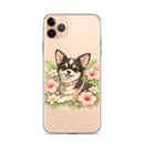 Pink Floral Puppy Clear Case for iPhone®