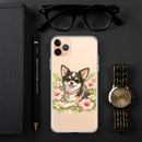 Pink Floral Puppy Clear Case for iPhone®