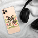 Pink Floral Puppy Clear Case for iPhone®