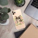 Pink Floral Puppy Clear Case for iPhone®