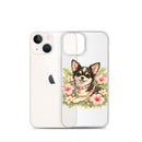 Pink Floral Puppy Clear Case for iPhone®