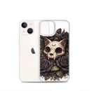 Gothic Cat Skull Clear Case for iPhone®