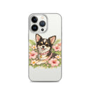 Pink Floral Puppy Clear Case for iPhone®