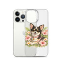 Pink Floral Puppy Clear Case for iPhone®