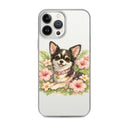 Pink Floral Puppy Clear Case for iPhone®