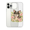 Pink Floral Puppy Clear Case for iPhone®