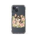 Pink Floral Puppy Clear Case for iPhone®