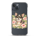 Pink Floral Puppy Clear Case for iPhone®
