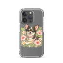 Pink Floral Puppy Clear Case for iPhone®