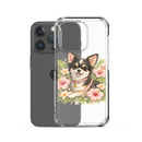 Pink Floral Puppy Clear Case for iPhone®