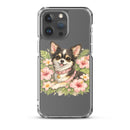 Pink Floral Puppy Clear Case for iPhone®
