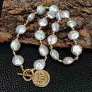 Coin Pearl Pendant Necklace