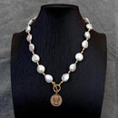 Coin Pearl Pendant Necklace