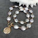 Coin Pearl Pendant Necklace