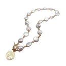 Coin Pearl Pendant Necklace