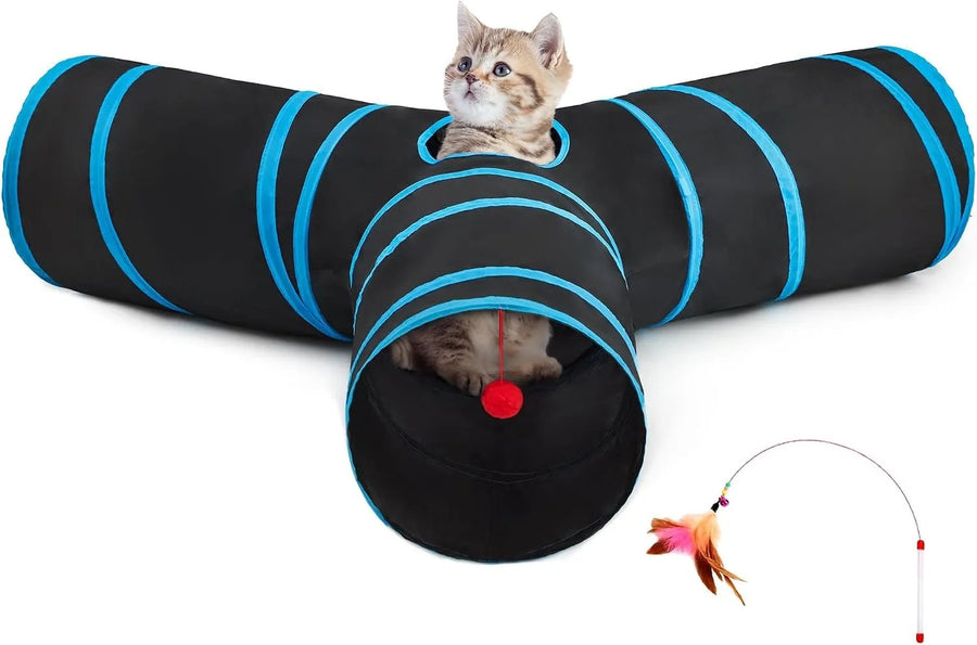 Collapsible 3-Way Cat Play Tunnel