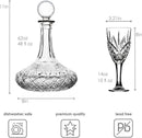 Crystal Whiskey Decanter Gift Set with 4 Glasses