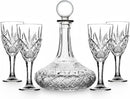 Crystal Whiskey Decanter Gift Set with 4 Glasses