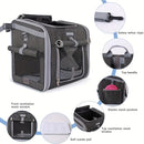 Dog or Cat Bike Basket, Expandable Soft Sided Pet Carrier Backpack with 4 Open D