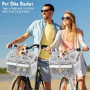 Dog or Cat Bike Basket, Expandable Soft Sided Pet Carrier Backpack with 4 Open D