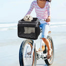 Dog or Cat Bike Basket, Expandable Soft Sided Pet Carrier Backpack with 4 Open D