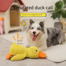 Dog sleeping with a dog hug duck toys to relieve boredom of little yellow duck p