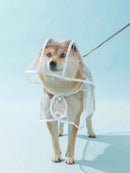 Dogs Going Out, Transparent Waterproof Raincoat with Hat Pet Raincoat