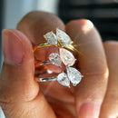 Double Pear Cut Moissanite Ring