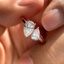 Double Pear Cut Moissanite Ring